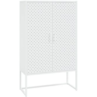 vidaXL Aparador De Acero Blanco 80x35x135 Cm Vidaxl