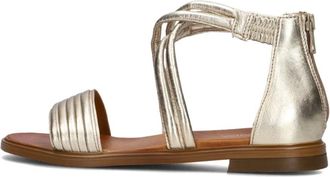 Omoda Schoenen, Dames, Geel, 38 EU, Leer, Elegante Sandaal met Enkelbandjes