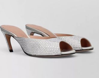The Attico satin stiletto heel mules