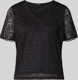 Vero Moda Regular Fit T-Shirt in Heckel-Optik Modell MAYA in Black, Gr&ouml;&szlig;e XS