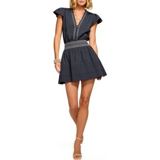 Ramy Brook Tahlia Flutter Sleeve Minidress in Navy at Nordstrom, Size X-Small