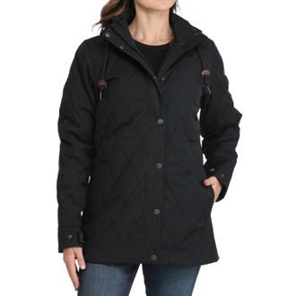 Cinch Womens Quilted Snap Barn Coat In Black