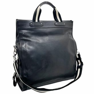 Bally Black Leather Handbag Shoulder Bag Tote Bag (Pre-Owned)