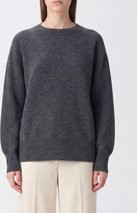 Semicouture Maglia girocollo in misto lana e cashmere con bordi a costine
