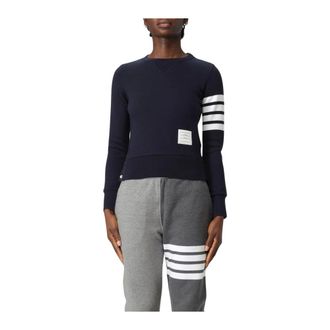 Thom Browne Dames, Sweatshirts & Hoodies, Blauw, Maat: XS Katoen