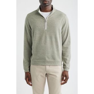 Scott Barber Marled Sweater Knit Quarter Zip Pullover in Agave at Nordstrom, Size Xx-Large