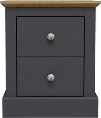 LPD Furniture Devon Bedside Cabinet Charcoal