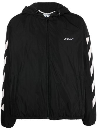 Off-white Windjack met logoprint - Zwart