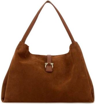 Ferragamo Caramel Suede Shopping Bag