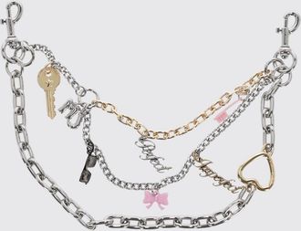 Marc Jacobs Tracolla multifili in maglia metallica grigia con charm logato