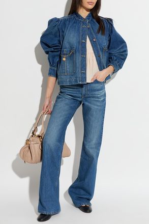 Chlo&eacute; Flared-leg Jeans, Womens, Blue