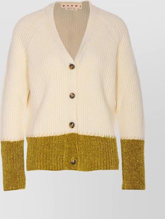 Marni virgin wool v-neck long-sleeve cardigan