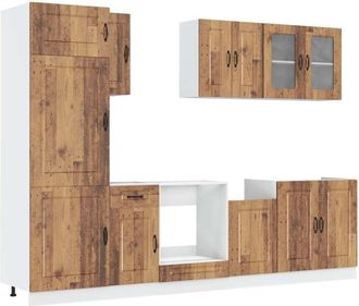 vidaXL Vidaxl - Set Mobili da Cucina 8 pz Kalmar Legno Vecchio in Truciolato