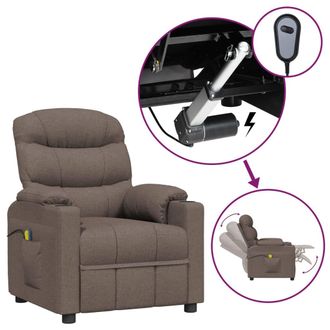 vidaXL Vidaxl Sill&oacute;n De Masaje El&eacute;ctrico Tela Gris Taup&eacute;