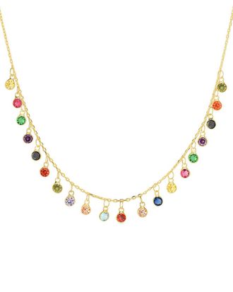 Sphera Milano 18K Gold Over Silver CZ Charm Necklace