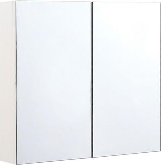 Beliani Beliani - Hanging Wall Mirror 2 Door Cabinet 2 Shelves Storage Cupboard 80x70 cm Navarra