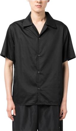 True Tribe Short Sleeve Shirts, male, Black, XL, Black Cotton Embroidered Motif Shirt