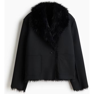 H&M Double-faced Jacket in Black at Nordstrom, Size Xx-Large