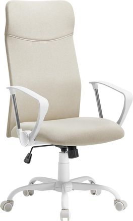 Songmics Silla ergon&oacute;mica y giratoria con altura regulable de color beige