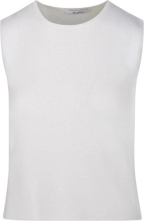 Max Mara Fosco Top - Dames - Tops zonder mouwen - Wit - L - Wol - Tops