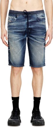 Diesel Slim fit shorts in treated Jogg Jeans - Denim short pants - Man - Blue