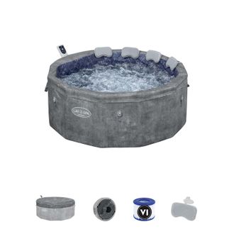 Bestway Spa Inflable Bestway - Lay-z-spa Carrara - 140 Jets De Aire - 170 X 65 Cm - 4 A 6 Plazas - Redondo (cubierta, Cartucho, 4 Apoyabrazos)