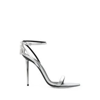 Tom Ford Padlock-embellished Metallic-effect Sandals