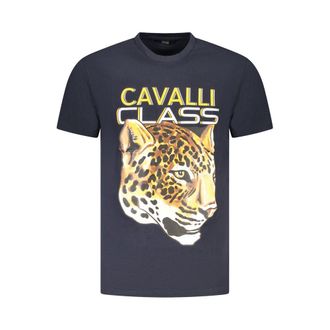 Cavalli Blu Katoenen Heren T-Shirt