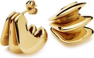 Missoma Hera Dome Triple Ridge 18kt Gold-plated Earrings - One Size