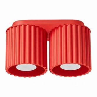 Sollux Lighting Plafone rojo aluminio alt. 12 cm