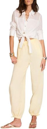 Mint Velvet Linen Balloon Trousers in Yellow at Nordstrom, Size 12