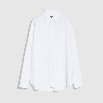 Gucci GG Cotton Poplin Shirt, Size 18.5, White