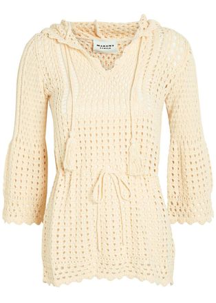 Isabel Marant Isabel Marant &eacute;toile Zelnie Hooded Crochet-knit Mini Dress - Ecru - 40 (UK12 / M)