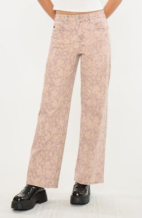 Kancan Roselynn High Rise Wide Leg Jean in Dusty Rose at Nordstrom, Size 24