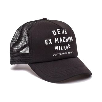 Deus Milano Address Trucker Black Cap - female - Deus Ex Machina - Hats & Caps - Black - ONE SIZE - Accessories