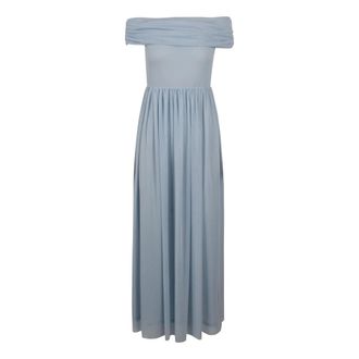 Rotate ROTATE Birger Christensen, Gowns, female, Blue, Size: M Off-shoulder Long Dress