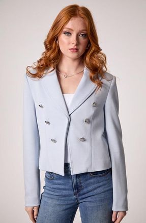 Blue Revival Charlotte Cropped Blazer in Baby Blue at Nordstrom, Size X-Large