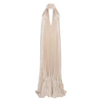 L’Idée Gowns, female, Beige, Size: XS Pleated Halterneck Gown
