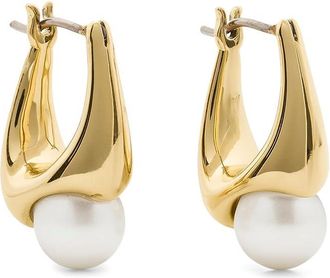 Kate Spade New York Harmony Huggies Womens Earring Cream/Gold, Glass