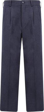 Comme Des Gar&ccedil;ons Wool Thick Gabardine Tailored Broeken - Dames - Straight fit broeken - Grijs - L - Wol - Broeken