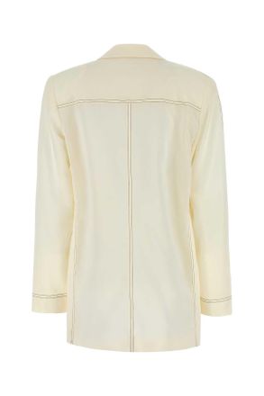 Philosophy di Lorenzo Serafini Womens Ivory Polyester Blend Blazer Fantasiabianco Exterior: Cotton Giacche E Gilet