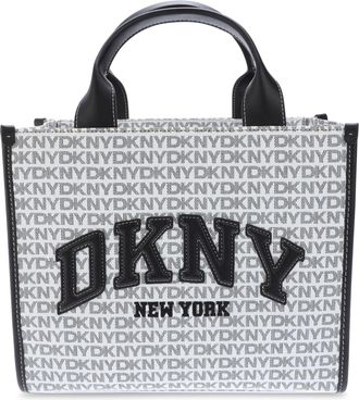 DKNY Hadlee Herhalingslogo Schoudertas (Wit/Zwart)