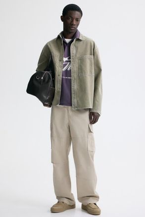 H&M Relaxed Fit Cotton Cargo Trousers in Light Beige at Nordstrom, Size Xx-Large