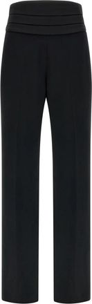 Ermanno Scervino High-waisted Smoking Broeken in Cady - Dames - Straight fit broeken - Zwart - M - Rayon - Broeken