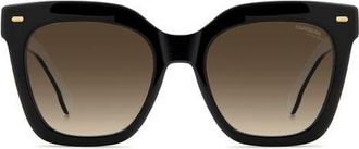 Carrera 52mm Gradient Rectangular Sunglasses in Black/White/Brown Sf at Nordstrom