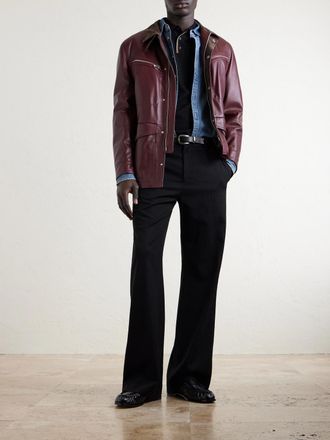 Paul Smith Stripe-Trimmed Merino Wool Polo Shirt