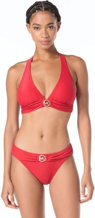 Michael Kors Solids Halter Bikini Top in Red at Nordstrom, Size X-Large