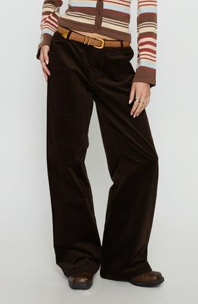 Princess Polly Kenza Wide Leg Corduroy Pants in Brown at Nordstrom, Size 12