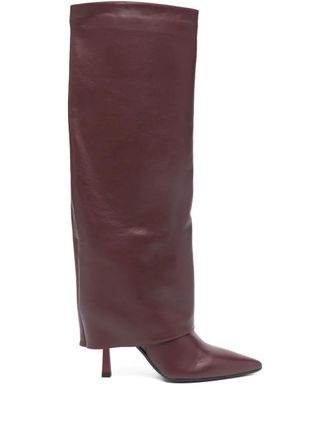 Gis&egrave;l moir&egrave; Emily pointed-toe boots - Red