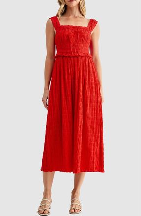 Lush Square Neck Midi Dress in Red at Nordstrom Rack, Size Medium